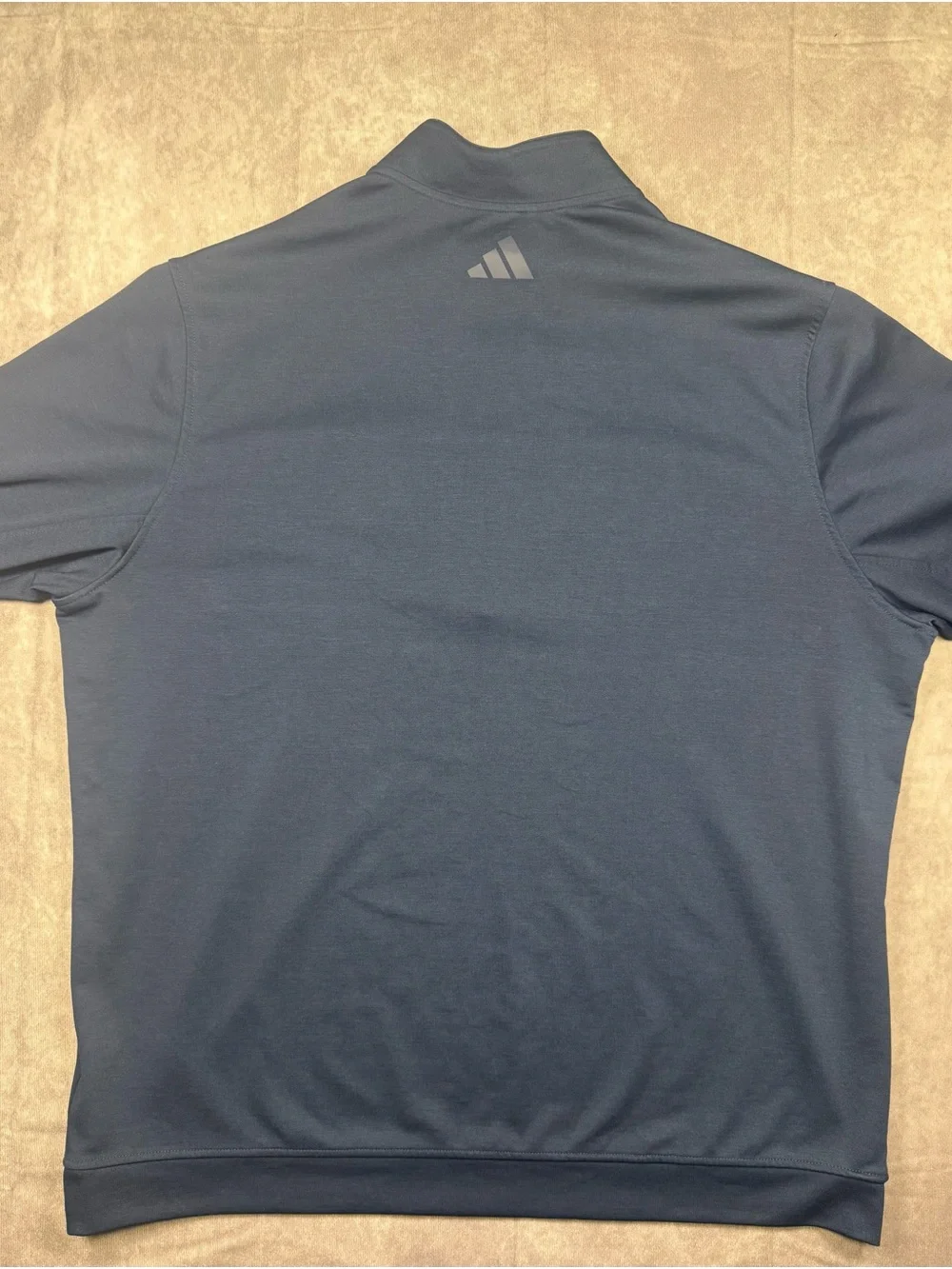 adidas Navy and Gray Pebble Beach Quarter-Zip Pullover Sweater - XL